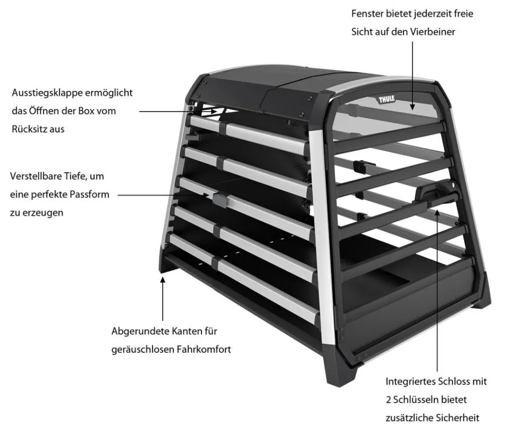 THULE® Hundetransportboxen > Allax XXL Hundetransportbox, ca. B75/H78/T103-120 cm
