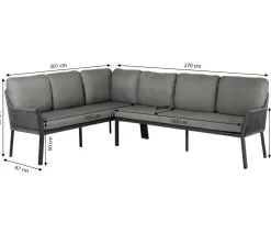 Tierra Outdoor Ecklounge Liv Dining Grau New