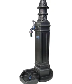 tomco Gartenbrunnen - Aluminium-Gartenbrunnen Antik, ohne Wasserhahn, ca. H99 cm Grau
