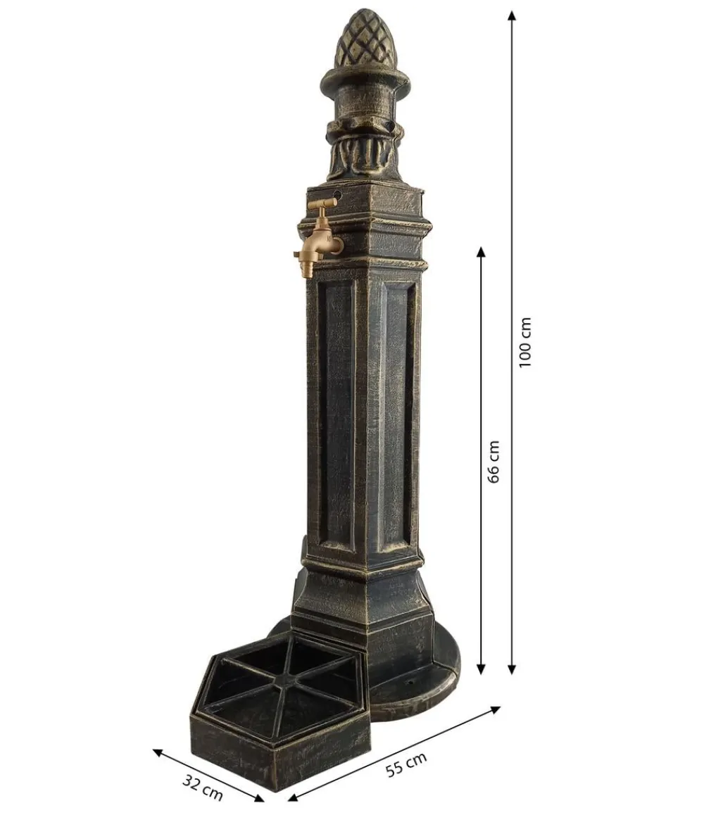 tomco Aluminium-Standbrunnen Schönbrunn, ca. H100 cm Gold Clearance