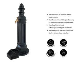 tomco Gartenbrunnen - Aluminium-Standbrunnen Schönbrunn, ca. H100 cm Grün