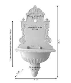 tomco Aluminium-Wandbrunnen Wiener Bassena, ohne Hahn, ca. 87 cm Dunkelgrün Best