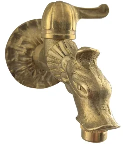 tomco Brunnen Zubehör - Messing-Wasserhahn Drache 1/2, mit Hebel Gold
