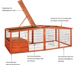 Trixie Freilaufgehege - Freigehege XL für Kaninchen Braun