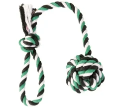 Trixie Hundespielzeug - Hundespieltau mit eingeflochtenem Ball, ca. L30 cm