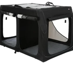Trixie Hundetransportboxen - Hundetransportbox Vario Double, /grau, ca. B91/H61/T60 cm Schwarz