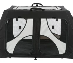 Trixie Hundetransportboxen - Hundetransportbox Vario Double, /grau, ca. B91/H61/T60 cm Schwarz