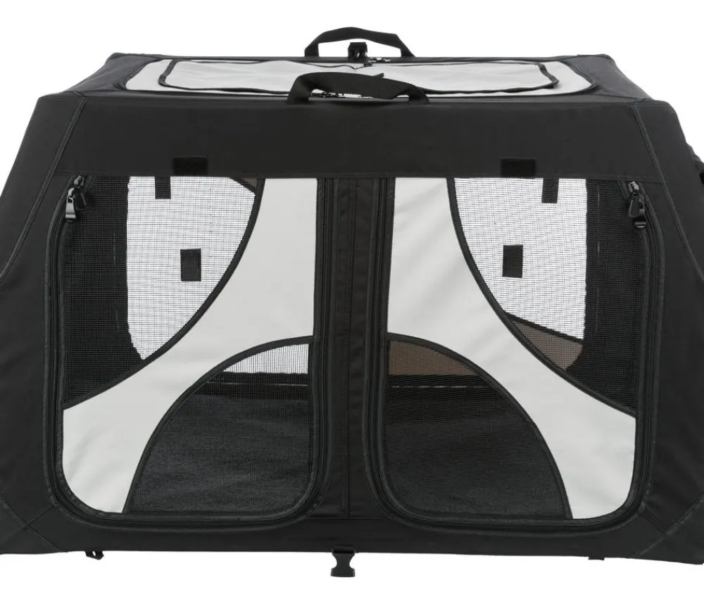 Trixie Hundetransportboxen - Hundetransportbox Vario Double, /grau, ca. B91/H61/T60 cm Schwarz