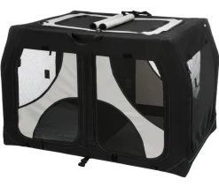 Trixie Hundetransportboxen - Hundetransportbox Vario Double, /grau, ca. B91/H61/T60 cm Schwarz