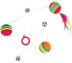 Trixie Katzenspielzeug - Katzenspielzeug Rainbowbälle am Band