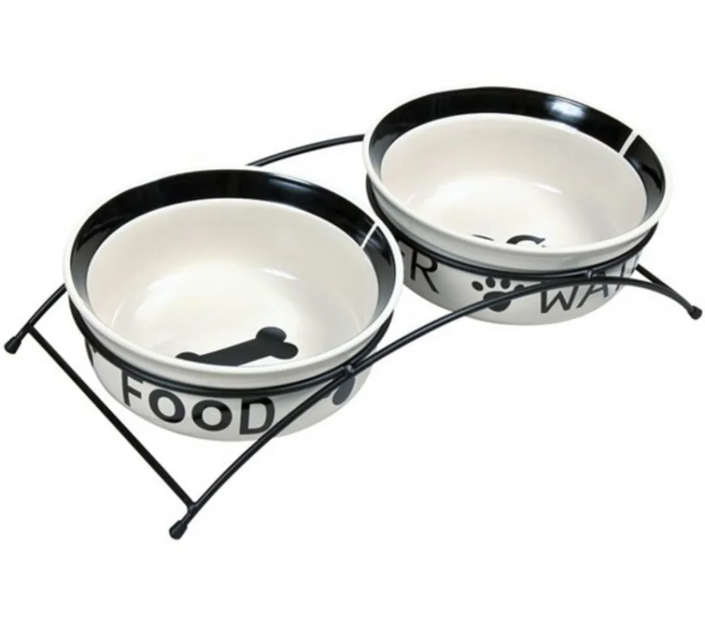 Trixie Hundenäpfe & Tränken - Keramiknapf-Set Eat on Feet, 2 x 1,6 Liter