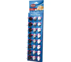 Trixie Katzenspielzeug > Mouse House, Set Plüschmäuse mit Katzenminze, 24-teilig