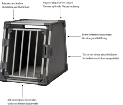 Trixie Hundetransportboxen - Tranportbox für Hunde, Auiniu, grafit Grau