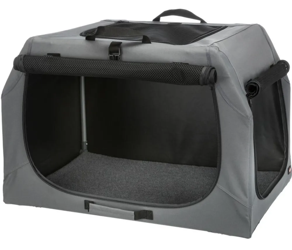 Trixie Hundetransportboxen|Hundebetten & Körbe - Transportbox Mobile Kennel Easy Grau