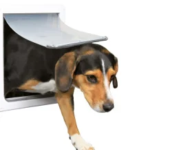 Trixie 2-Wege Hundeklappe, S-M Weiß New