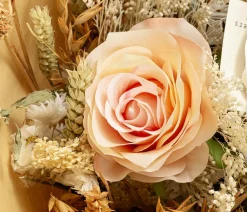 Dehner Trockenblumen > Trockenblumenbouquet Seidenglanz Peach