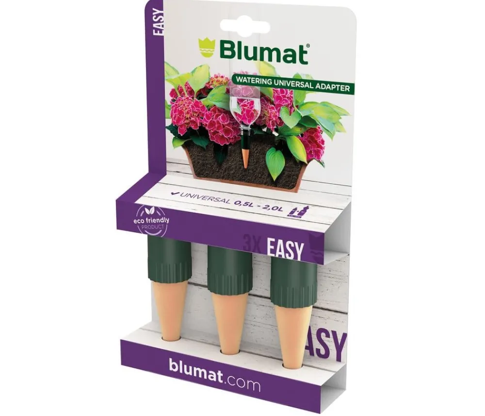 Blumat Bewässerungssysteme & Pumpen - Tropf- Flaschenadapter mit Tonkegel für Topfpflanzen, 3 Stk.