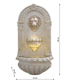 Ubbink Gartenbrunnen > Acqua Arte Polyresin-Wandbrunnen Assoro mit LED-Beleuchtung, ca. H80 cm