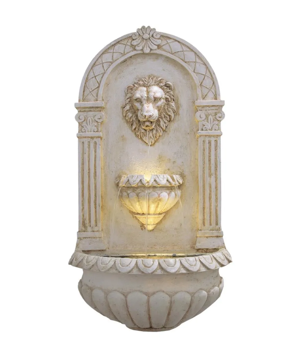 Ubbink Gartenbrunnen > Acqua Arte Polyresin-Wandbrunnen Assoro mit LED-Beleuchtung, ca. H80 cm