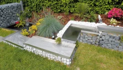 Ubbink Gartenteich·Teichbecken & Teichfolien|Gartenteich·Teichzubehör & Teichpflege - Edelstahl-Bachlauf Wolga Ecke rechts, ca. B48/H4/T48 cm Silber