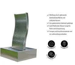 Ubbink Edelstahl-Gartenbrunnen Genova, ca. B60/H110/T60 cm Silber