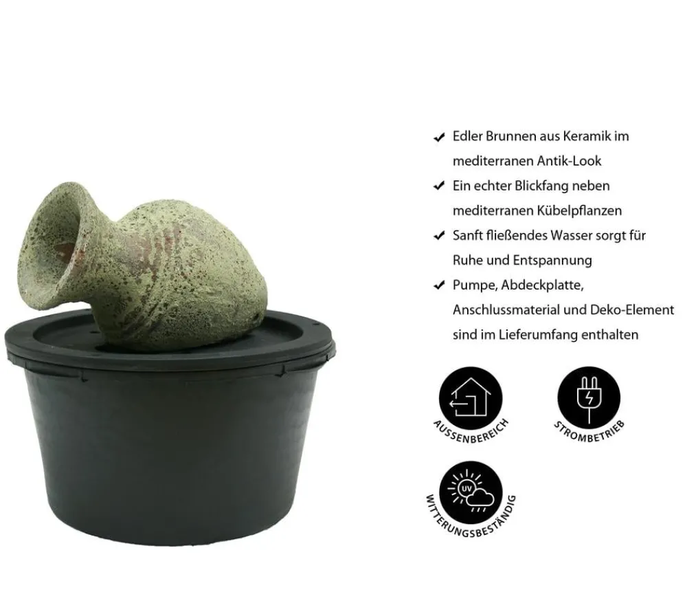 Ubbink Keramik-Gartenbrunnen Larissa, ca. B53/H30/T34 cm Hot