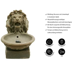 Ubbink Polyresin-Gartenbrunnen Basel, 38 x 45 x 52 cm Beige
