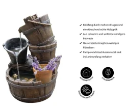 Ubbink Gartenbrunnen - Polyresin-Gartenbrunnen Halifax, ca. B34/H56,5/T38,5 cm Braun