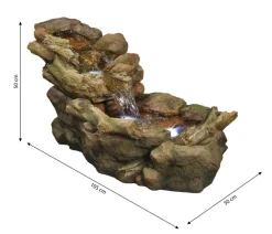 Ubbink Gartenbrunnen - Polyresin-Gartenbrunnen Wasserfall Aspen, ca. B50/H50/T105 cm