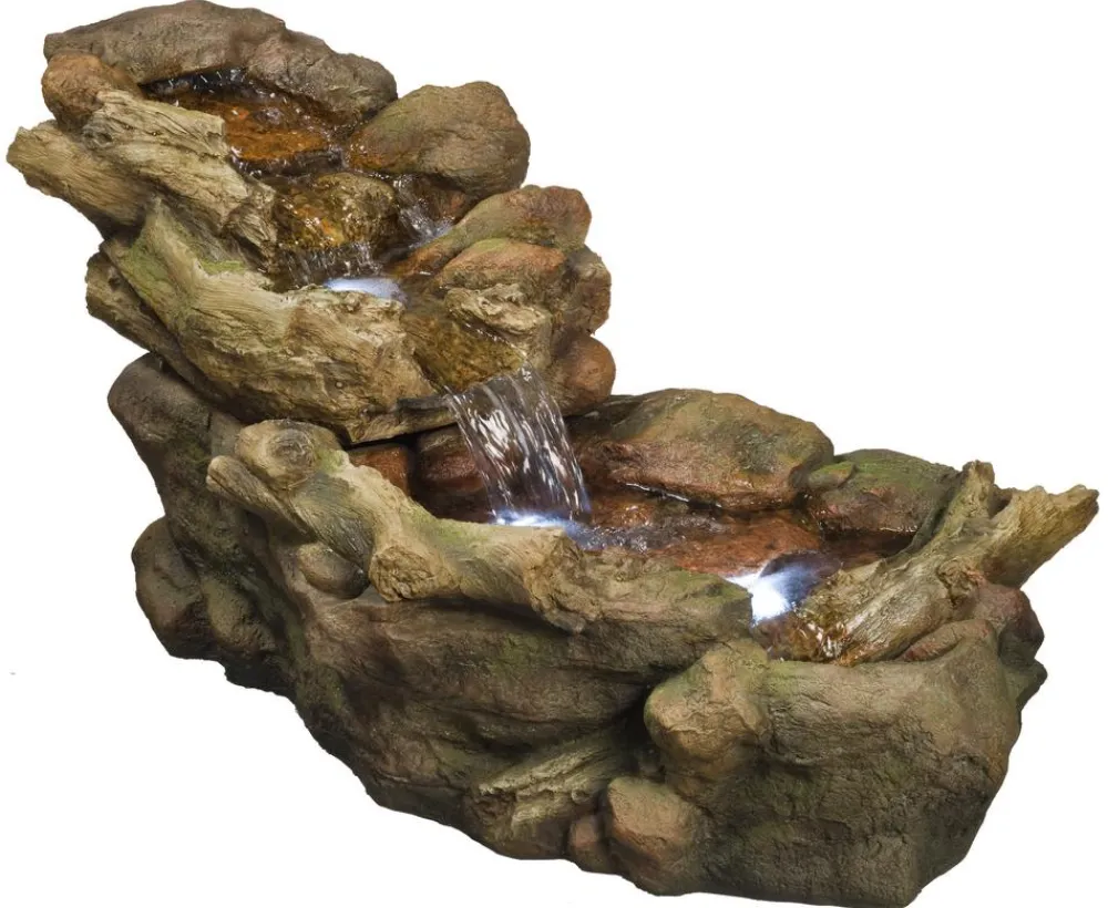 Ubbink Gartenbrunnen - Polyresin-Gartenbrunnen Wasserfall Aspen, ca. B50/H50/T105 cm