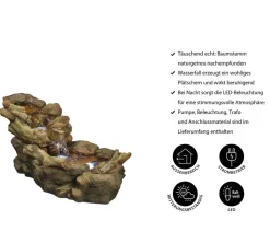 Ubbink Gartenbrunnen - Polyresin-Gartenbrunnen Wasserfall Aspen, ca. B50/H50/T105 cm