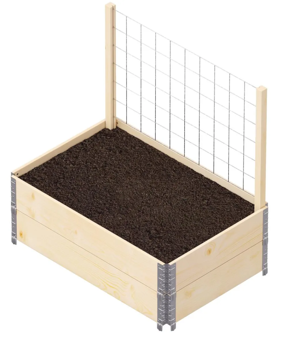 upyard Hochbeete & Frühbeete - Hochbeet-Rankgitter für Holzaufsatzrahmen, ca. B110/H70 cm Silber