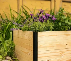 upyard Hochbeete & Frühbeete - Holz-Hochbeet GardenBox I-Box, ca. B120/H40/T80 cm Schwarz