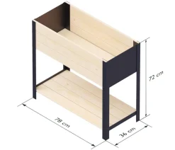 upyard Hochbeete & Frühbeete - Holz-Pflanzkasten ModernBox mit Ablage, ca. B78/H72/T36 cm Braun