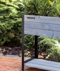 upyard Hochbeete & Frühbeete - Holz-Pflanzkasten ModernBox mit Ablage, ca. B58/H72/T36 cm Grau