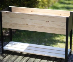 upyard Hochbeete & Frühbeete > Holz-Pflanzkasten ModernBox mit Ablage, ca. B118/H72/T36 cm