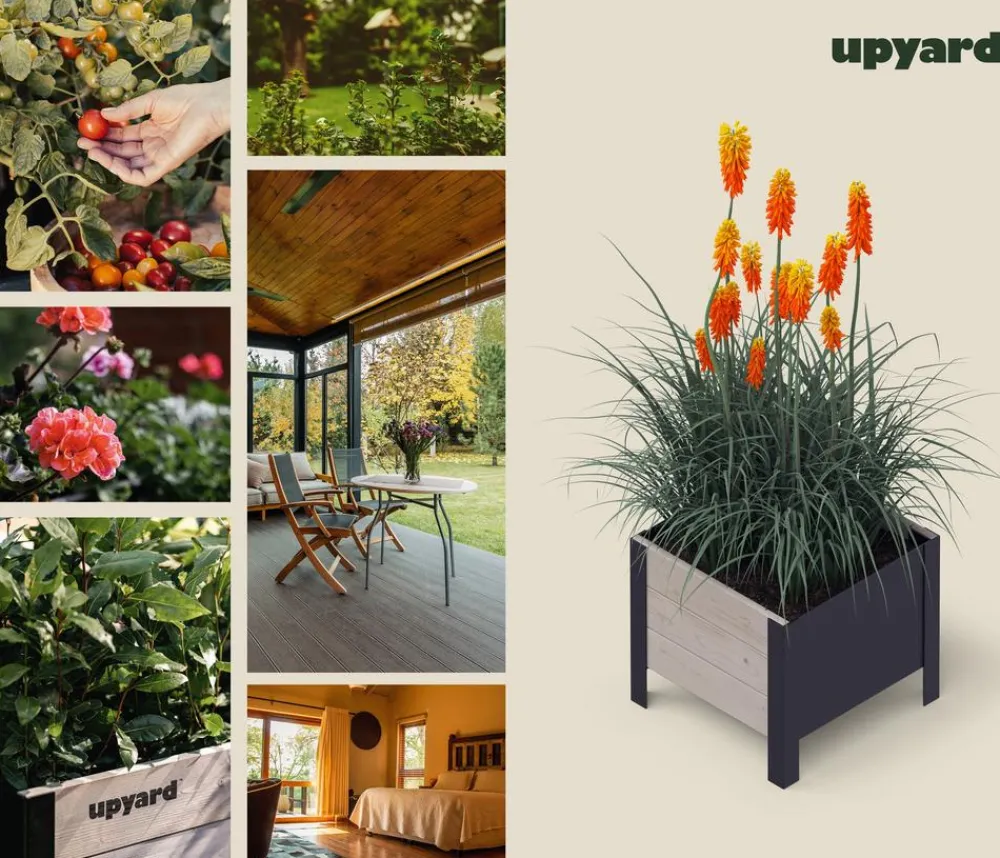 upyard Holz-Pflanzkasten ModernBox, ca. B36/H32/T36 cm Grau Online