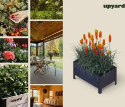 upyard Holz-Pflanzkasten ModernBox, ca. B58/H32/T36 cm Schwarz New