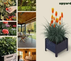 upyard Pflanzkübel & Blumenkästen|Hochbeete & Frühbeete - Holz-Pflanzkasten ModernBox, ca. B36/H32/T36 cm Schwarz