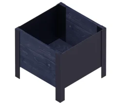 upyard Pflanzkübel & Blumenkästen|Hochbeete & Frühbeete - Holz-Pflanzkasten ModernBox, ca. B36/H32/T36 cm Schwarz