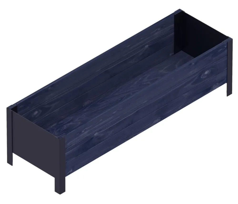 upyard Pflanzkübel & Blumenkästen|Hochbeete & Frühbeete - Holz-Pflanzkasten ModernBox, ca. B118/H32/T36 cm Schwarz