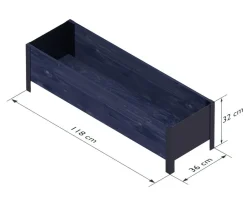 upyard Pflanzkübel & Blumenkästen|Hochbeete & Frühbeete - Holz-Pflanzkasten ModernBox, ca. B118/H32/T36 cm Schwarz