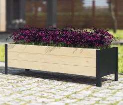 upyard Pflanzkübel & Blumenkästen|Hochbeete & Frühbeete - Holz-Pflanzkasten ModernBox, ca. B118/H32/T36 cm Natur