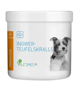 VALETUMED Nahrungsergänzung Für Tiere|Nahrungsergänzung Hund - Ergänzungsfutter für Hunde Ingwer-Teufelskralle, 200 g