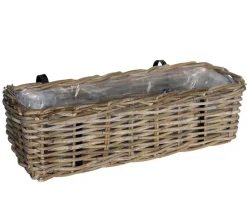 Van der Leeden Pflanzkübel & Blumenkästen > Rattan-Balkonkorb, rechteckig,