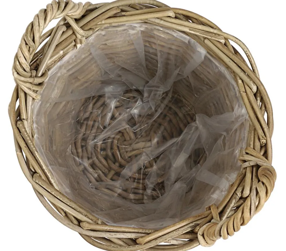 Van der Leeden Rattan-Korb mit Henkeln, rund, -braun Hot