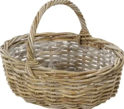 Van der Leeden Rattan-Korb mit Henkel, oval, Braun Online