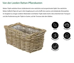 Van der Leeden Pflanzkübel & Blumenkästen > Rattan-Pflanzkasten, braun