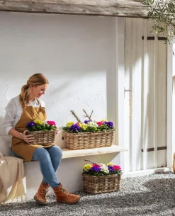 Van der Leeden Pflanzkübel & Blumenkästen - Rattan-Pflanzkasten, braun