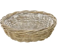Van der Leeden Rattan-Pflanzschale, , Ø 41 cm Braun New